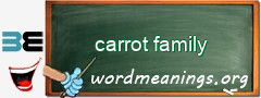 WordMeaning blackboard for carrot family